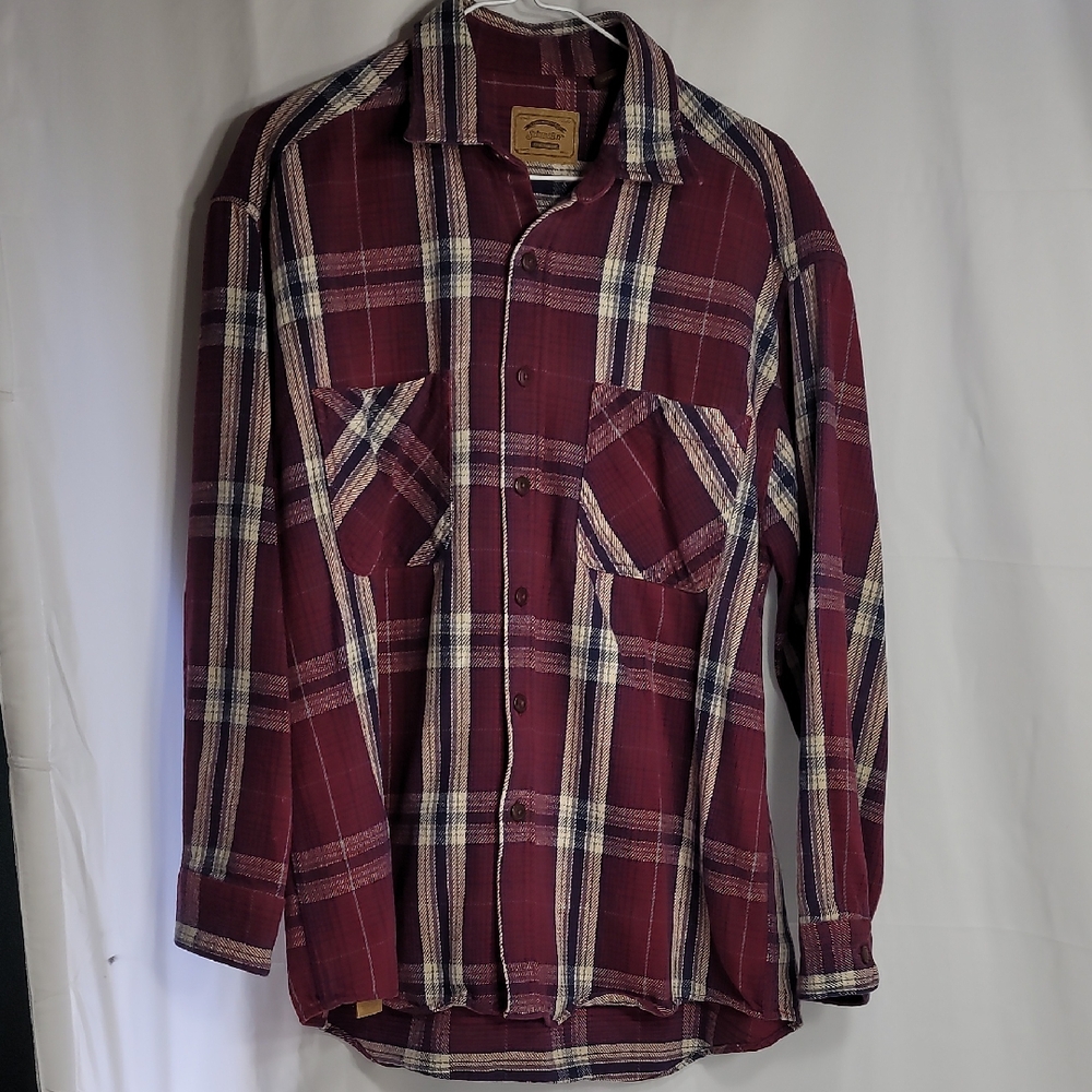 St. John's Bay Red and Cream Casual Button Down Shirt